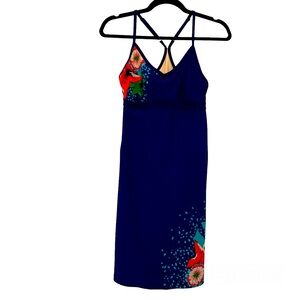 ATHLETA Shorebreak Racerback‎ Dress Swim Beachwear Navy/Floral Built-In-Bra S